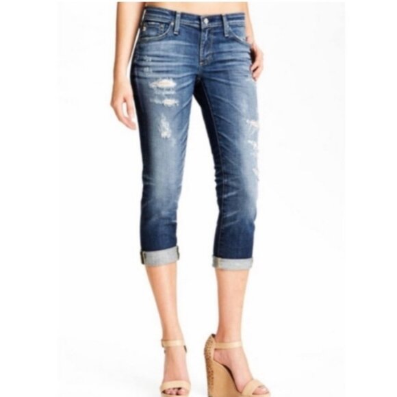 AG Adriano Goldschmied Stilt Crop Cigarette Jean Distressed - Picture 1 of 11